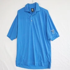 FootJoy Polo Shirt Mens Small Performance Blue Short Sleeve Champions Golf Club