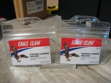 2 Eagle Claw Zip Closure Fishing License Hold...