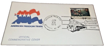 JUNE 1975 AMERICAN FREEDOM TRAIN DETROIT MICHIGAN SOUVENIR ENVELOPE