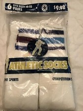 Vintage 80s Striped Tube Socks HI CREW LENGTH TUBE SOCKS 6 PAIR NOS Sz 10-15 USA