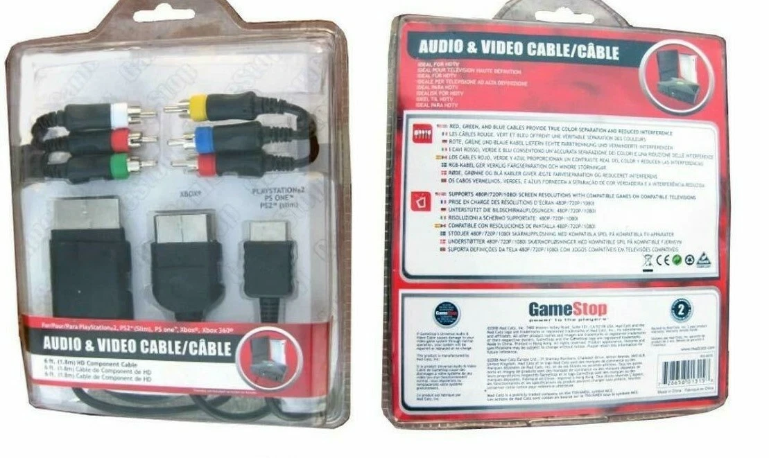 gamestop audio video cable xbox 360 - nintendo Wii - playstation 3 2 PS3 | eBay