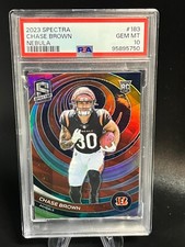 23 Panini Spectra -CHASE BROWN🔥  1 of 2  🔥  Rookies NEBULA PRIZM SSP #183 RC