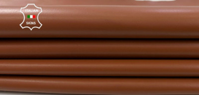 RUST BROWN Strong Italian Goatskin Goat leather hides 2 skins 9+sqf 0.8mm #C3001