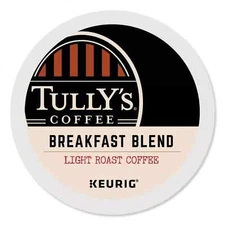 Tully's Breakfast Blend Coffee K-Cups, 24/Box, BBD 3/27/2024