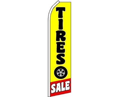 Pack of 2 Tires Sale Black Red Yellow Swooper Super Feather Marketing Flag