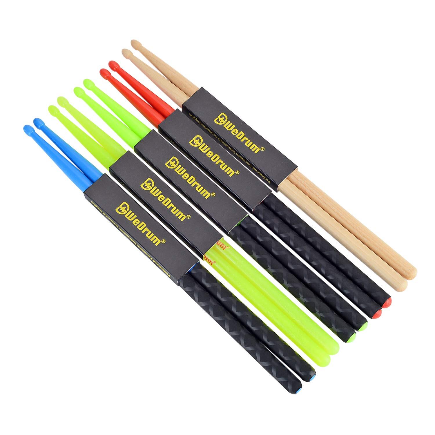 5A Nylon Drumsticks Lightweight Durable Plastic ANTISLIP Handles Music