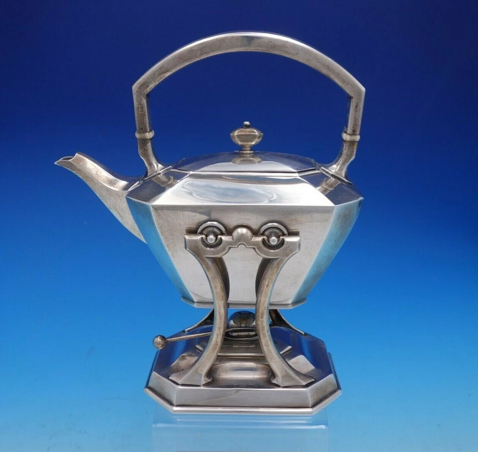 Juego de té Fairfax de Durgin-Gorham de plata esterlina 5 piezas #4 con monograma (#4407) Foto 2 de 4