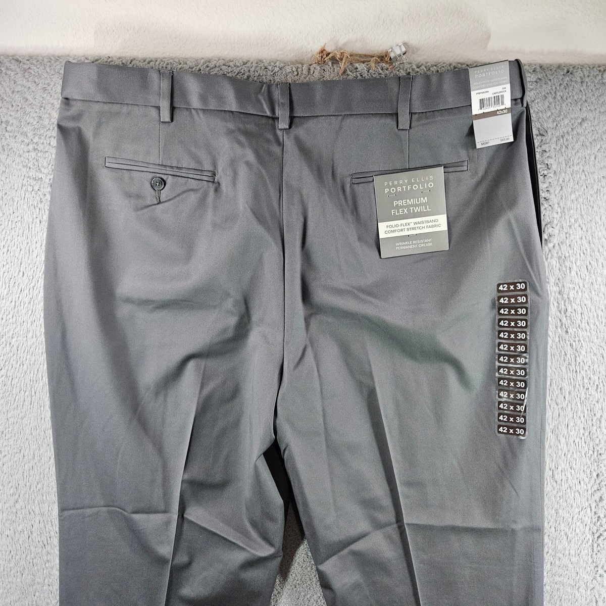 Perry Ellis Portfolio Mens Dress Pants 42x30 Castlerock Grey