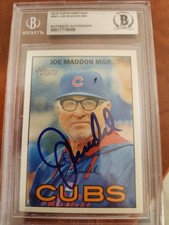 Joe Maddon Signed 2016 Topps Heritage - #263 Beckett Auto Auth