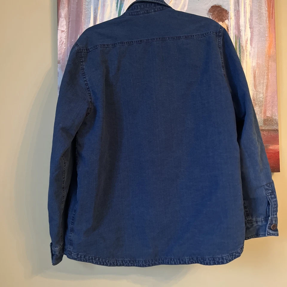 Faherty Sz M Blanket Lined CPO Shirt Jacket Mens Flannel Workwear Button Up GOOD - Image 2 of 4