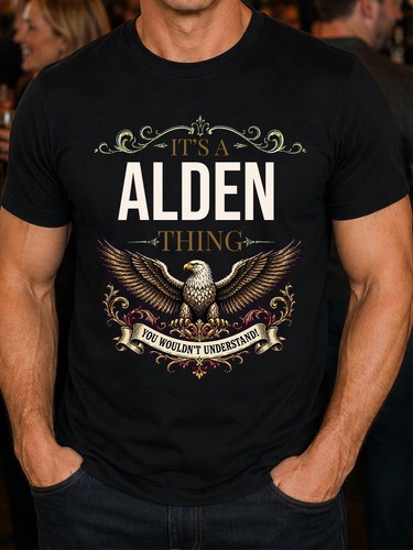 Alden, Alden Eagle Family Name Men's T-Shirt Heritage Gift S-5XL