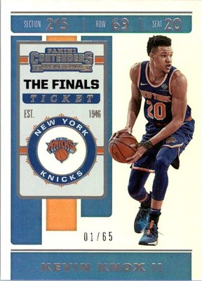 2019-20 Panini Contenders The Finals Ticket #59 Kevin Knox II /65 - BSK