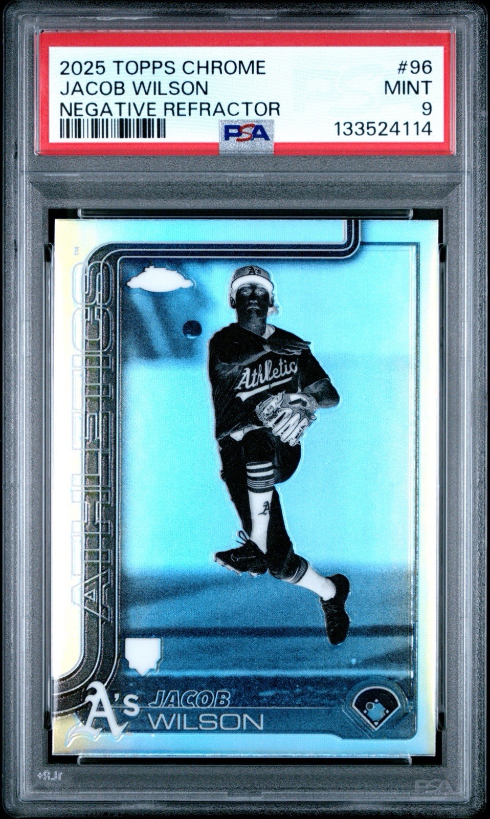 2025 TOPPS CHROME NEGATIVE REFRACTOR #96 JACOB WILSON PSA 9