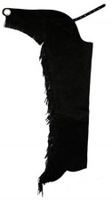 Western Black Suede Leather Rodeo/Show Chaps