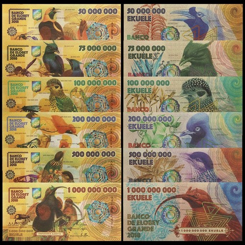LOT 6 PCS,2018 Large denomination Bird Commemorative Note for Elobe ...