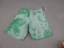 New Gap Boys Classic Drawstring Shorts Green Tie-Dye Cotton Size S 6-7