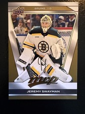 #131 Jeremy Swayman 2025-26 Upper Deck MVP Gold Script Boston Bruins NHL Card