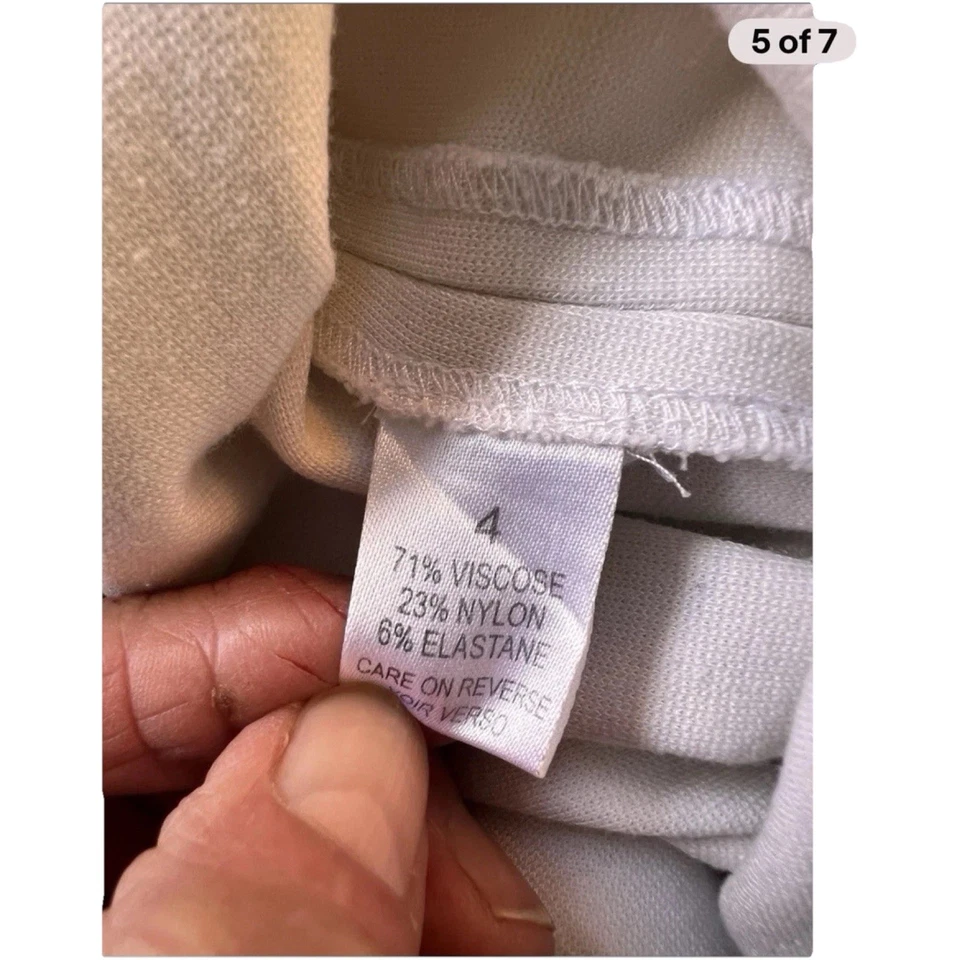 Pantalones acampanados Tahari talla 4 blanco roto ropa de trabajo a medida carrera minimalista chic Foto 4 de 4