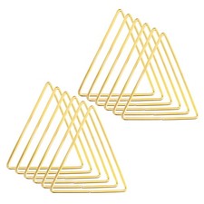 4 Inch Triangle Dream Catcher Rings, 12 Pcs Wreath Floral Hoops, Gold Tone