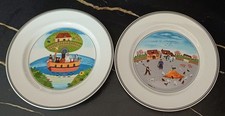 Lot 2 Assiettes Plates 21 cm Villeroy & Boch Design Naïf Etat neuf