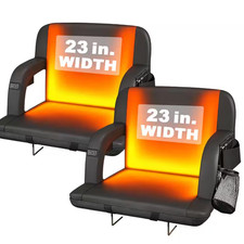 2 Pack Heated Stadium Seat for Bleachers with Back Support 23 In. W, Outdoor Wat