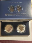 2024 S Reverse Proof $1 Morgan and Peace Silver Dollar 2pc Set W/COA