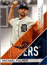 Michael Fulmer Detroit Tigers 2017 Topps ROY-1 Rookie of the Year Award Card. rookie card picture