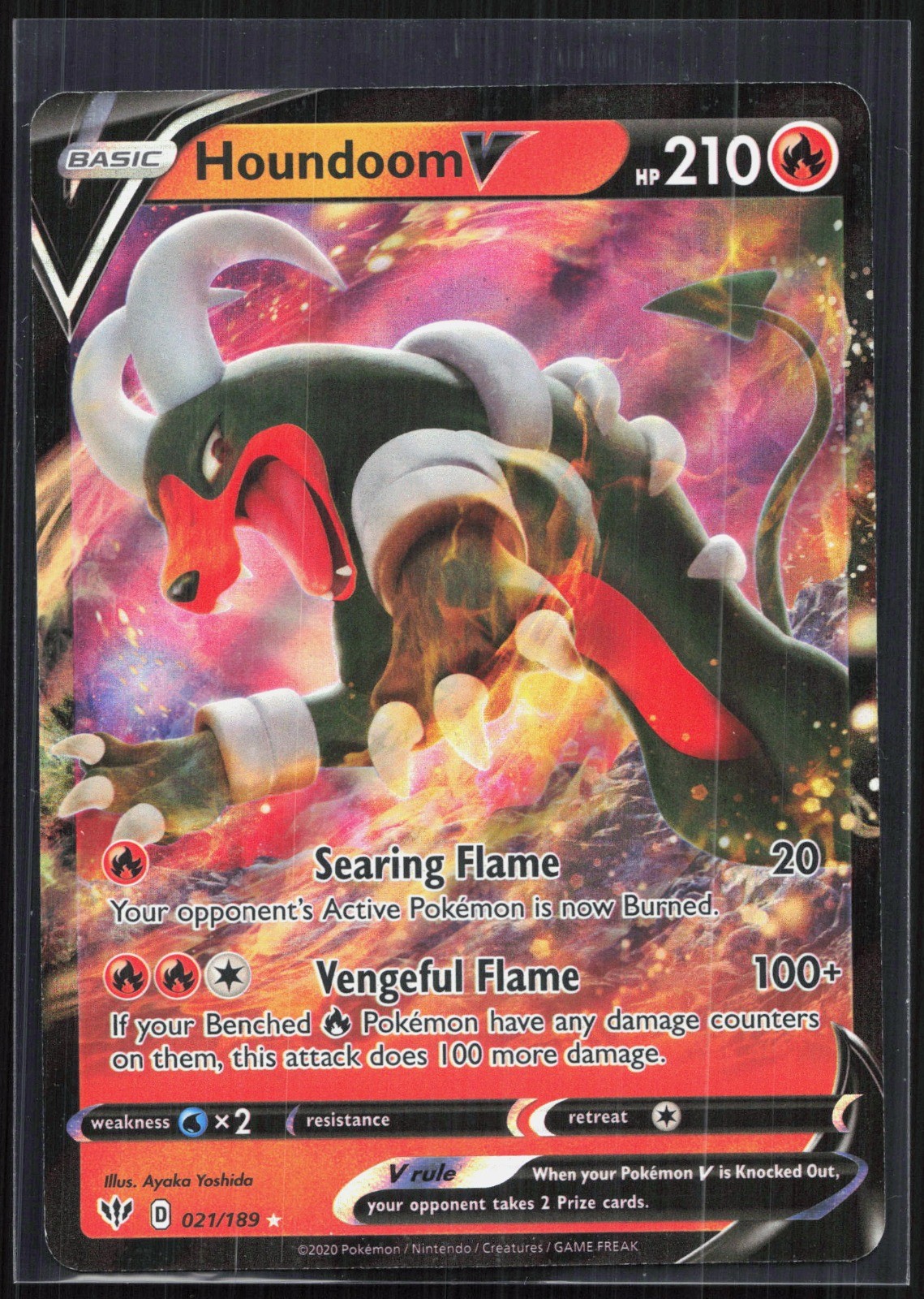 Houndoom V 021/189 Ultra Rare SWSH03: Darkness Ablaze NM