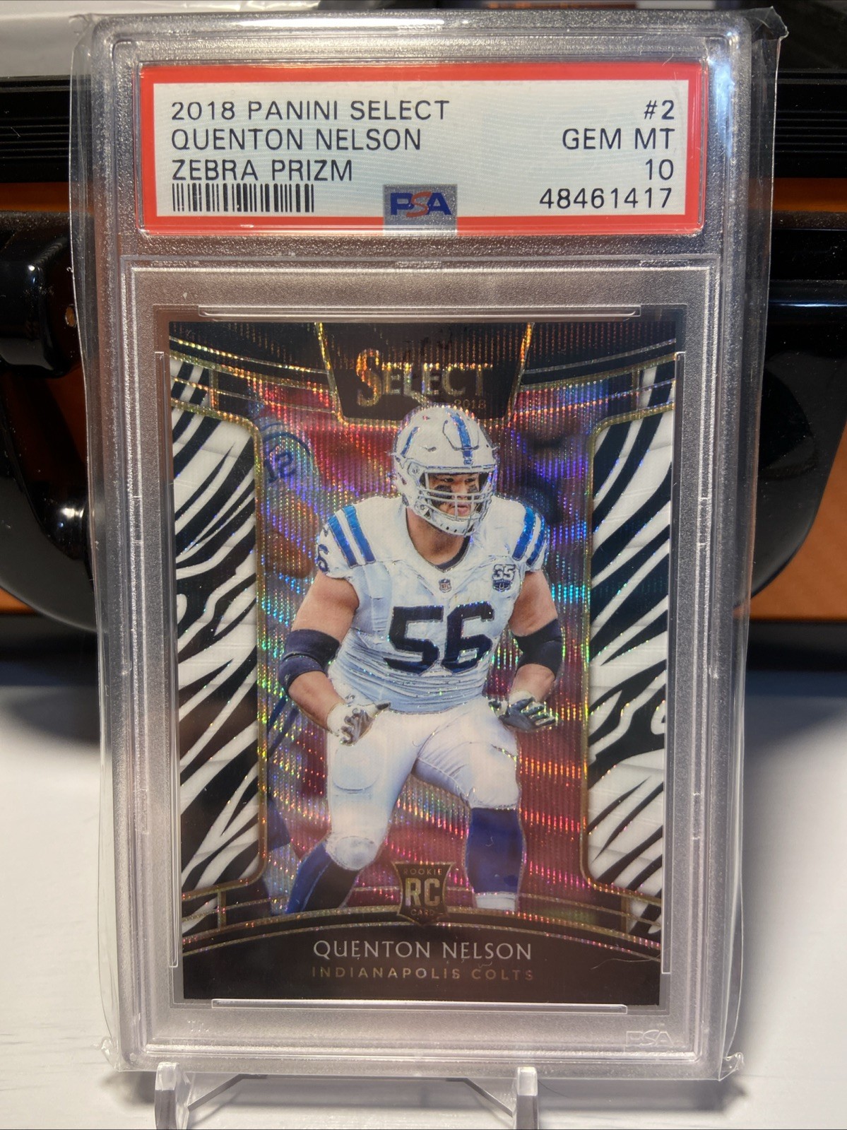 Quenton Nelson Panini Select #2 Zebra