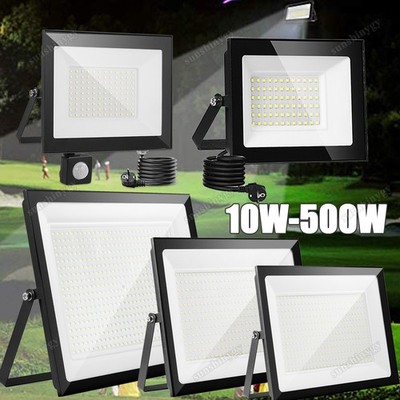 10W-500W LED Strahler Außen Fluter ohne/mit Bewegungsmelder Scheinwerfer IP65