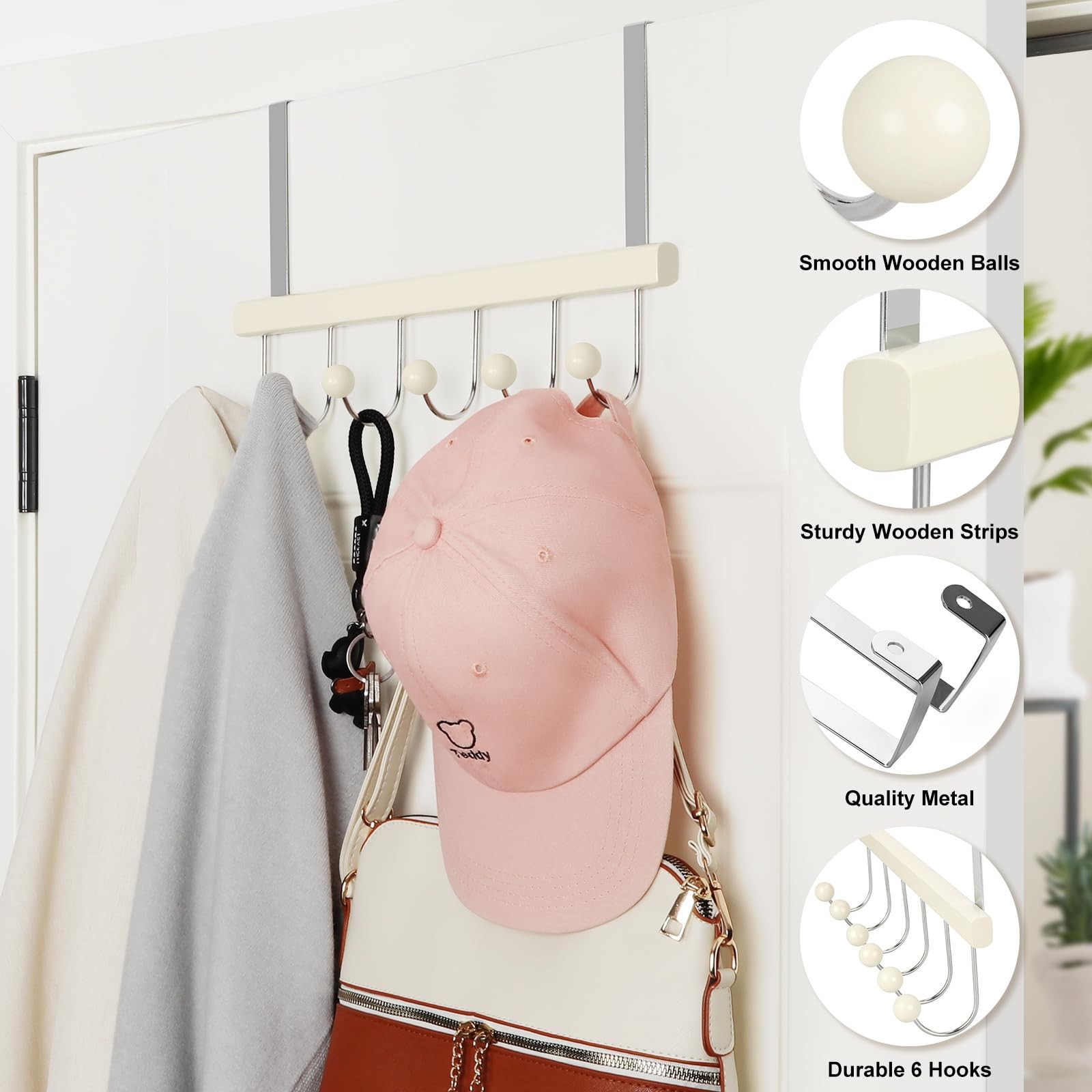 Over The Door Hooks for Hanging Towel Racks for Bathroom Coat The Organizer