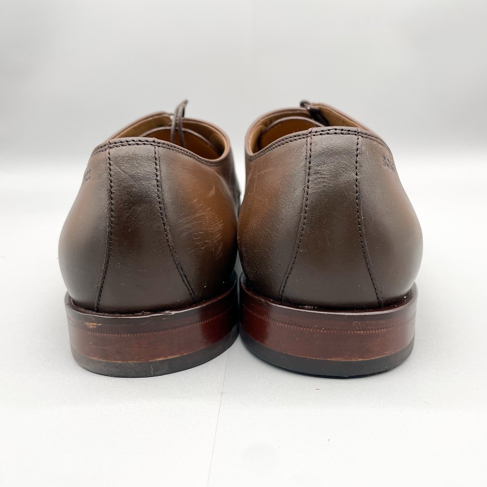 SAOLA Scarpe eleganti Hugo Boss uomo 9 Lisbona punta liscia derby pelle marrone stringate Oxford