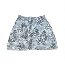 Toad  Co Blue Floral Pull On Skirt Short Skort Size XS Beach Tropical Stretch