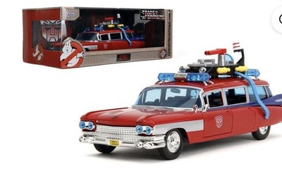 Jada 1:24 35466 Ghostbusters   ECTO-1/mash up with Optimus Prime Graphics .....