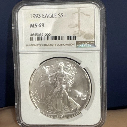 1993 United States Silver $1 Eagle MS69 NGC