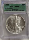 1992 US Silver Eagle $1 ICG MS69 Semi Key
