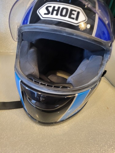 Vintage Shoei TZ-1 Cyclone Blue Black Full Face Helmet Size MD - Picture 8 of 13