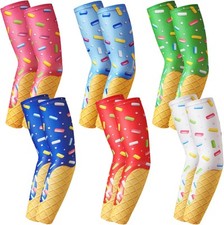 6 Pairs Ice Cream Compression Arm Sleeve Baseball Youth Sport Faith Cross Coolin