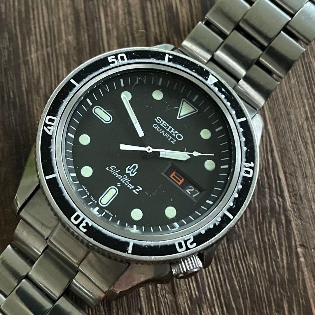 SEIKO SILVER WAVE Z 7546-6060 稼働品 ヴィンテージ Seiko Silver Wave 7546-6060 Quartz Diver Watch 38mm Used SV1229 | eBay