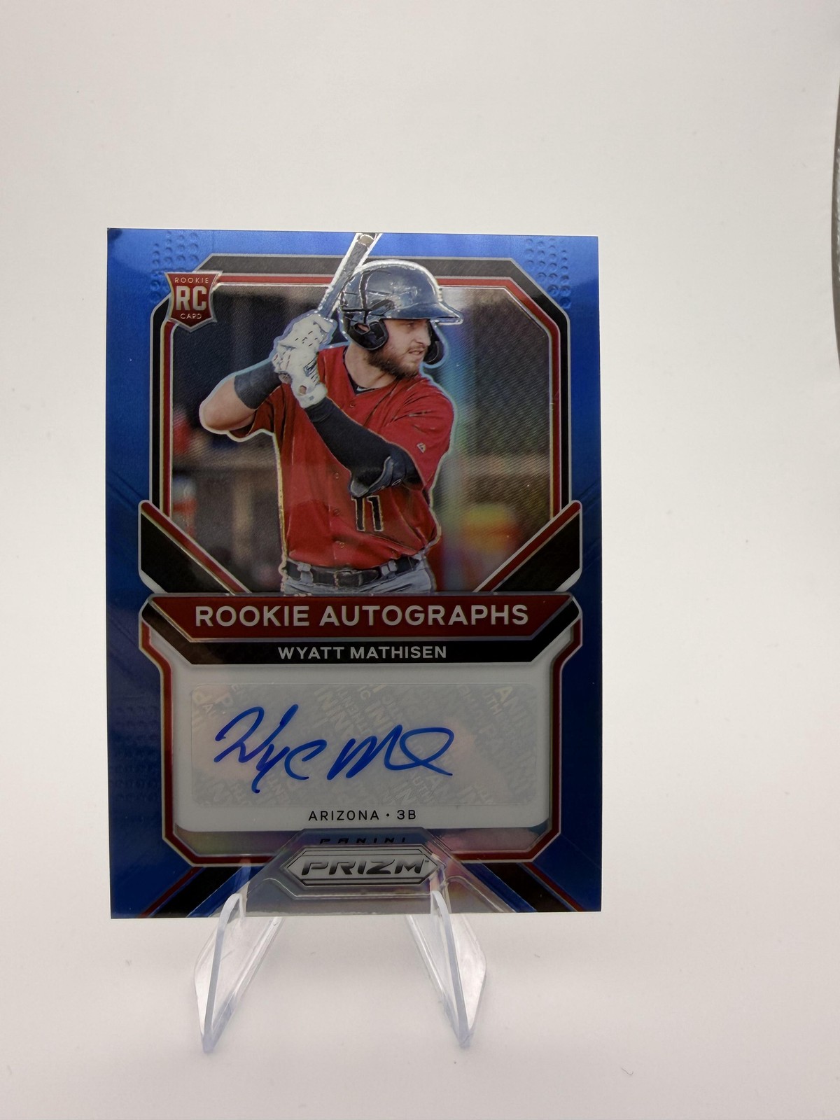 2021 Panini Prizm #RA-WM Wyatt Mathisen Rookie Autographs Blue Prizm #/149