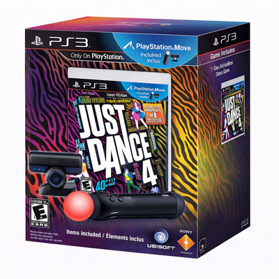 Just Dance 4 PS3 Move Bundle (Sony PlayStation 3, PS3) With Camera & Motion