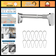 Heavy-Duty Telescopic Shower Curtain Rod 39-137 Inch, Anti-Rust, No Drill, Easy