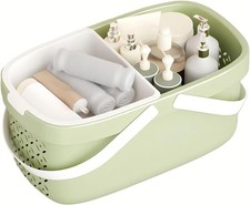 Plastic Organizer Storage Basket W/ Handles Portable Large Capacity Shower Caddy