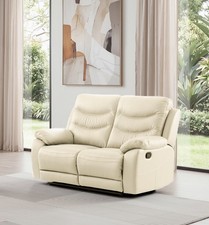 CREAM Italian Leather 4 Seat,3 Seat,2 Seat, Armchair Manual Recliner -FUSION