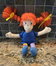 Pippi Longstocking Vintage Soft Toys Cloth Plush Doll Rare 7  Figure Sweden