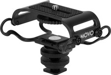 Movo SMM5-B Universal Microphone and Portable Recorder Shock Mount-Fits the