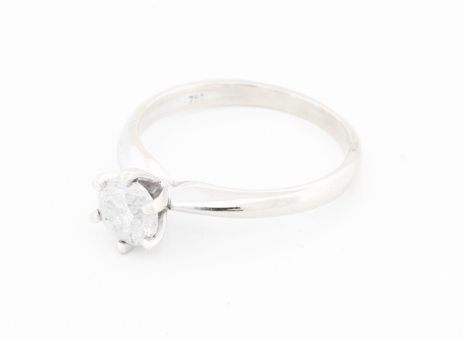 Solid 18ct White Gold Ladies Solitaire Diamond Ri… - image 3