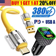 380W Fast Charging Block Type C Car Charger For Samsung S25 S24 Ultra S23 S21 FE