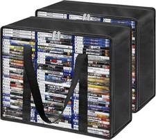 DVD Storage Bags 2-Pack, Holds 70 DVDs 90 Blu-Rays 120 CDs, Highly Clear St...