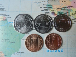 ESTADOS AFRICA CENTRAL 2024 FCFA LOTE DE 5 MONEDAS